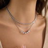 Wholesale Women's Geometric Stainless Steel Necklace With Vacuum Real Gold Plating In Pvd Furnace