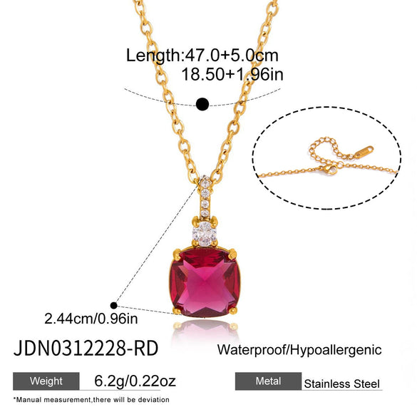 Wholesale Women's Geometric Stainless Steel Necklace With Vacuum Real Gold Plating
