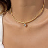 Wholesale Women's Geometric Stainless Steel Necklace With Vacuum Real Gold Plating
