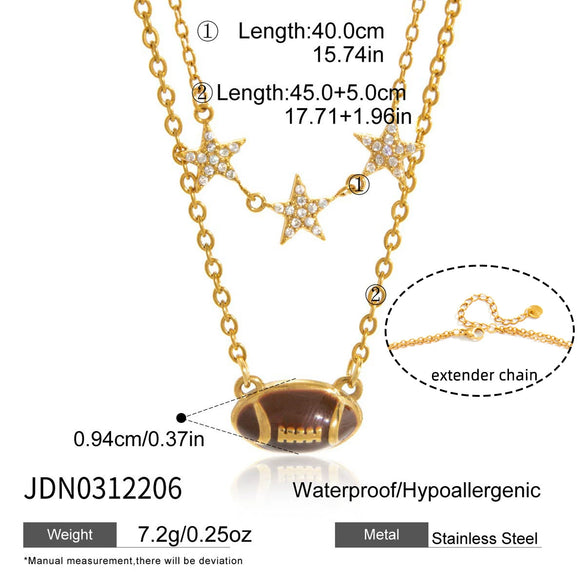 Wholesale Women's Geometric Stainless Steel Necklace With Vacuum Real Gold Plating