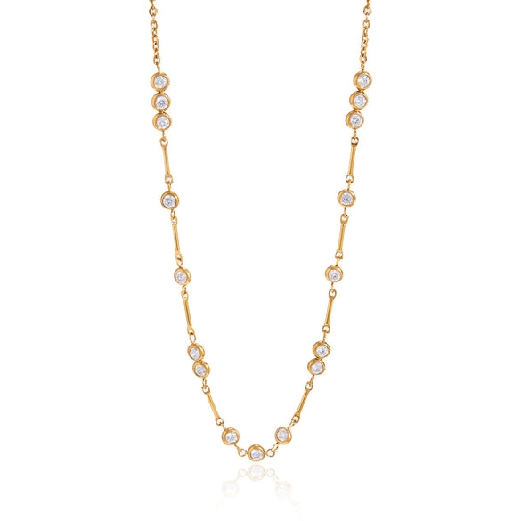 Wholesale Women's Geometric Stainless Steel Necklace With Vacuum Real Gold Plating