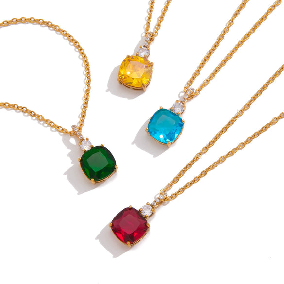 Wholesale Women's Geometric Stainless Steel Necklace With Vacuum Real Gold Plating