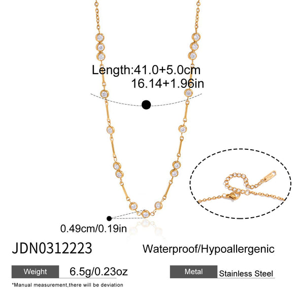 Wholesale Women's Geometric Stainless Steel Necklace With Vacuum Real Gold Plating