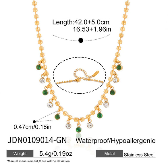 Wholesale Women's Geometric Stainless Steel Necklace With Vacuum Real Gold Plating