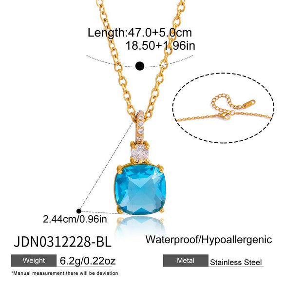 Wholesale Women's Geometric Stainless Steel Necklace With Vacuum Real Gold Plating