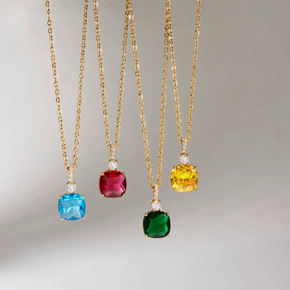 Wholesale Women's Geometric Stainless Steel Necklace With Vacuum Real Gold Plating