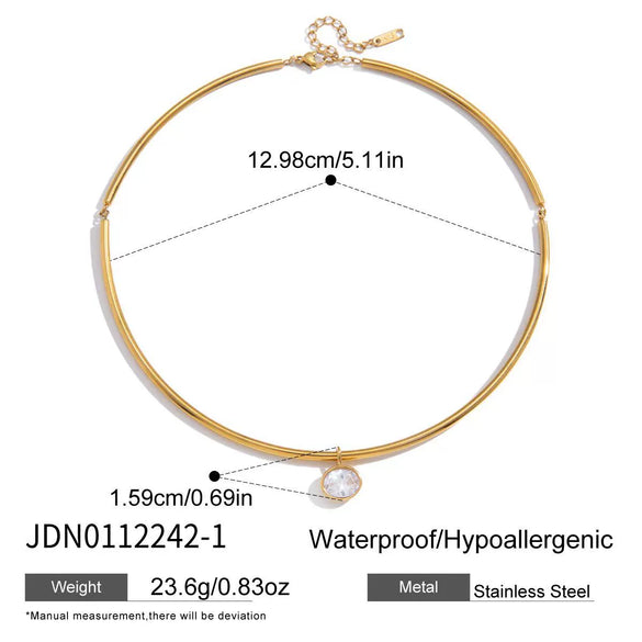 Wholesale Women's Geometric Stainless Steel Necklace With Vacuum Real Gold Plating