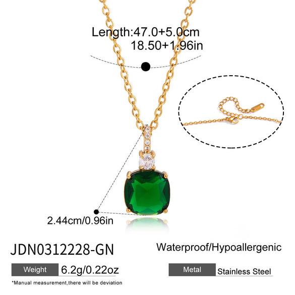 Wholesale Women's Geometric Stainless Steel Necklace With Vacuum Real Gold Plating