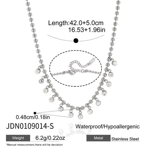 Wholesale Women's Geometric Stainless Steel Necklace With Vacuum Real Gold Plating