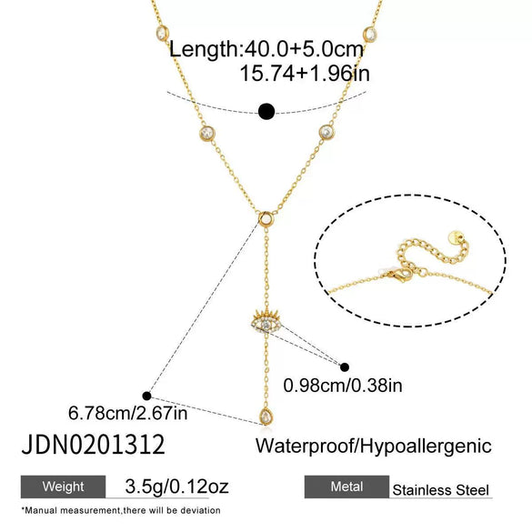 Wholesale Women's Geometric Stainless Steel Necklace With Vacuum Real Gold Plating