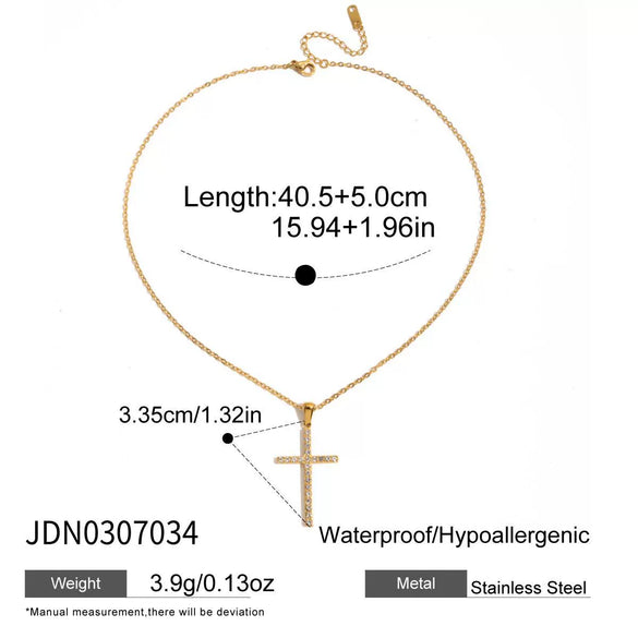 Wholesale Women's Geometric Stainless Steel Necklace With Vacuum Real Gold Plating