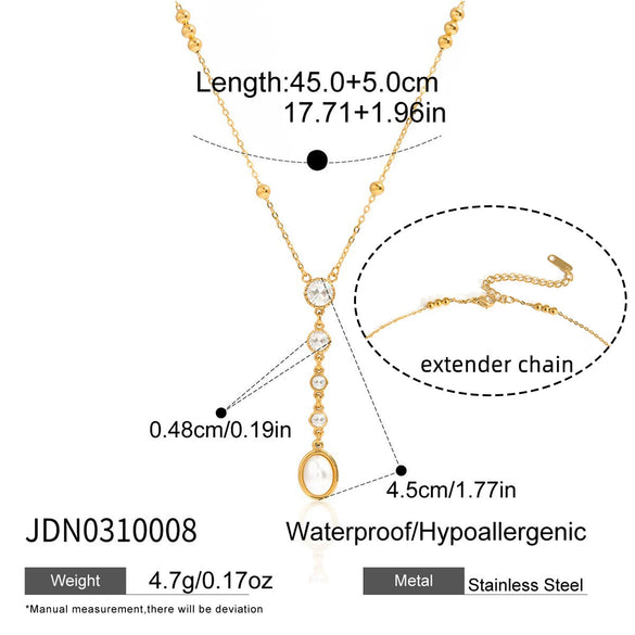 Wholesale Women's Geometric Stainless Steel Necklace With Vacuum Real Gold Plating