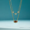 Wholesale Women's Geometric Stainless Steel Necklace With Vacuum Real Gold Plating