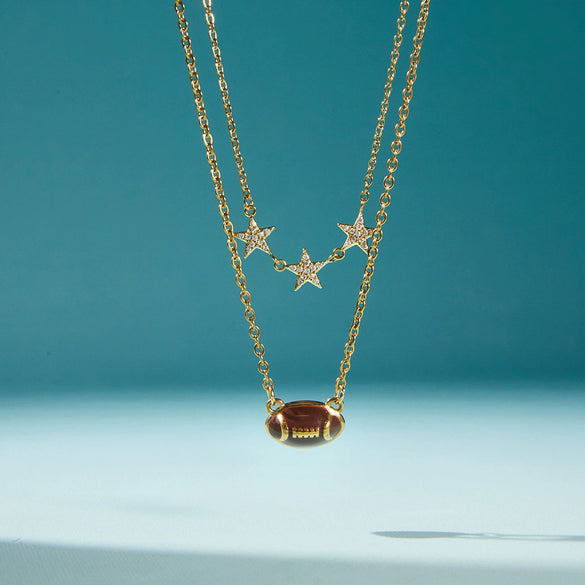 Wholesale Women's Geometric Stainless Steel Necklace With Vacuum Real Gold Plating