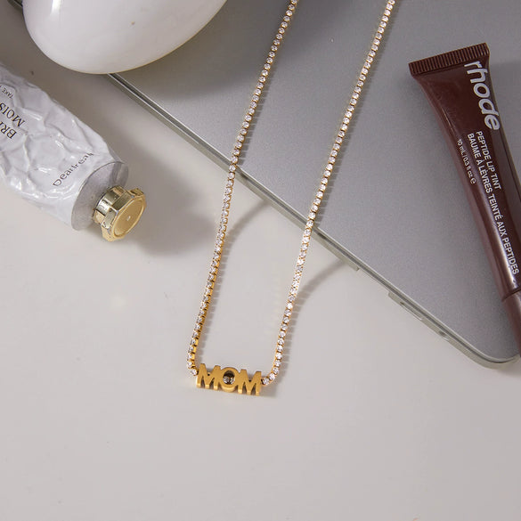 Wholesale Women's Geometric Stainless Steel Necklace With Vacuum Real Gold Plating