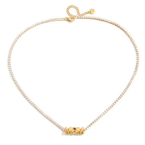 Wholesale Women's Geometric Stainless Steel Necklace With Vacuum Real Gold Plating