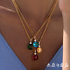 Wholesale Women's Geometric Stainless Steel Necklace With Vacuum Real Gold Plating