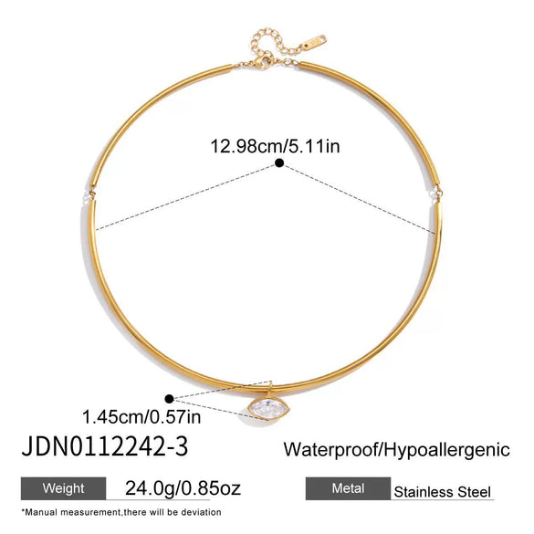 Wholesale Women's Geometric Stainless Steel Necklace With Vacuum Real Gold Plating