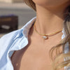 Wholesale Women's Geometric Stainless Steel Necklace With Vacuum Real Gold Plating