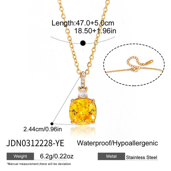 Wholesale Women's Geometric Stainless Steel Necklace With Vacuum Real Gold Plating