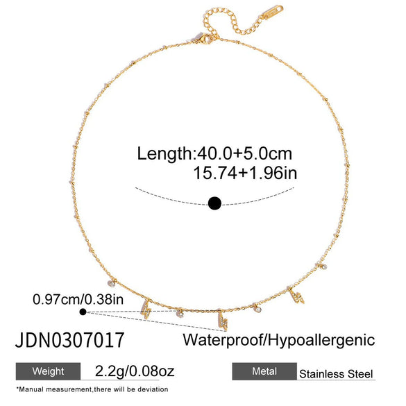 Wholesale Women's Geometric Stainless Steel Necklace With Vacuum Real Gold Plating