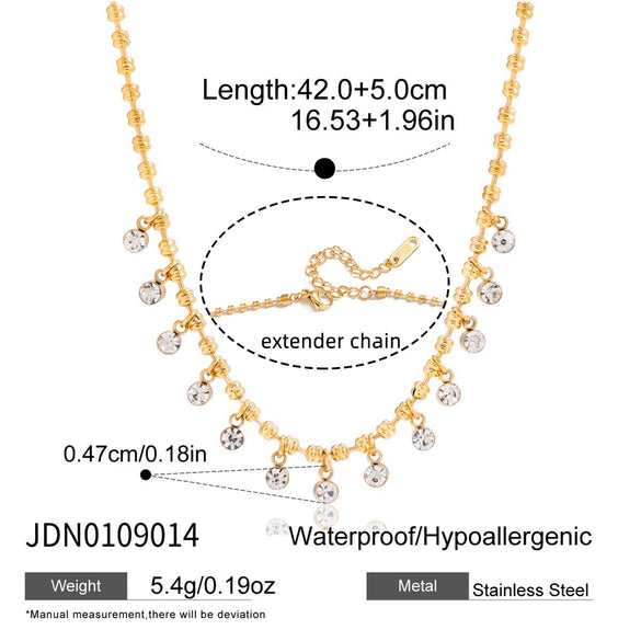 Wholesale Women's Geometric Stainless Steel Necklace With Vacuum Real Gold Plating