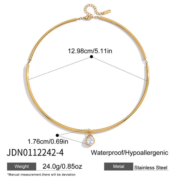 Wholesale Women's Geometric Stainless Steel Necklace With Vacuum Real Gold Plating