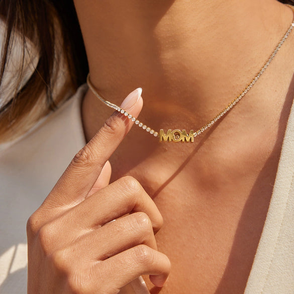 Wholesale Women's Geometric Stainless Steel Necklace With Vacuum Real Gold Plating