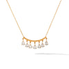 Wholesale Women's Geometric Stainless Steel Necklace With Water Drop Zircon Pendant Real Gold Plated In The Furnace