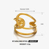 Wholesale Women's Geometric Stainless Steel Open Ring 18K Gold Plated