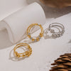 Wholesale Women's Geometric Stainless Steel Open Ring With Pvd Furnace Vacuum Real Gold Plating