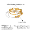 Wholesale Women's Geometric Stainless Steel Open Ring With Pvd Furnace Vacuum Real Gold Plating