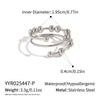 Wholesale Women's Geometric Stainless Steel Open Ring With Pvd Furnace Vacuum Real Gold Plating