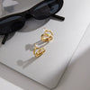 Wholesale Women's Geometric Stainless Steel Open Ring With Vacuum Real Gold Plating In Pvd Furnace Accessories Jewelry