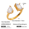 Wholesale Women's Geometric Stainless Steel Open Ring With Vacuum Real Gold Plating In Pvd Furnace Accessories Jewelry