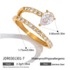 Wholesale Women's Geometric Stainless Steel Open Ring With Vacuum Real Gold Plating In Pvd Furnace Accessories Jewelry