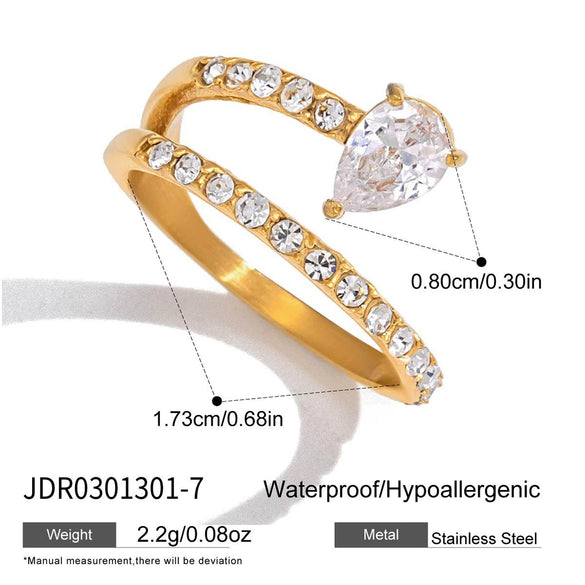 Wholesale Women's Geometric Stainless Steel Open Ring With Vacuum Real Gold Plating In Pvd Furnace Accessories Jewelry
