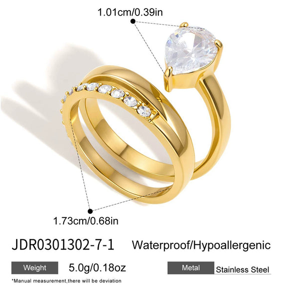 Wholesale Women's Geometric Stainless Steel Open Ring With Vacuum Real Gold Plating In Pvd Furnace Accessories Jewelry