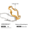 Wholesale Women's Geometric Stainless Steel Open Ring With Vacuum Real Gold Plating In Pvd Furnace Accessories Jewelry
