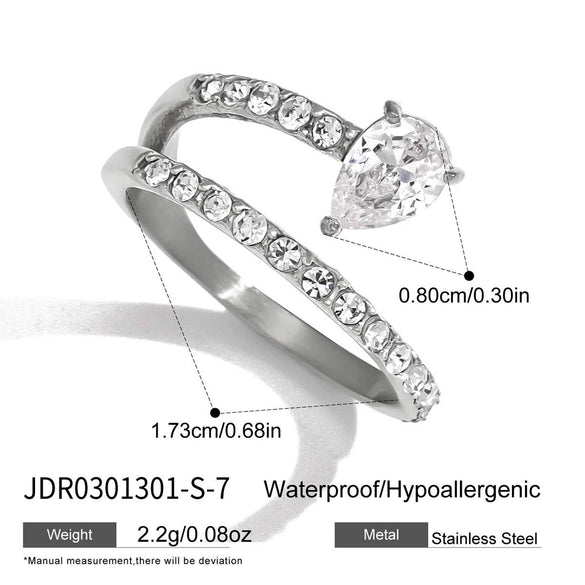 Wholesale Women's Geometric Stainless Steel Open Ring With Vacuum Real Gold Plating In Pvd Furnace Accessories Jewelry