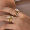 Wholesale Women's Geometric Stainless Steel Open Ring With Vacuum Real Gold Plating In Pvd Furnace Accessories Jewelry