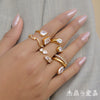 Wholesale Women's Geometric Stainless Steel Open Ring With Vacuum Real Gold Plating In Pvd Furnace Accessories Jewelry