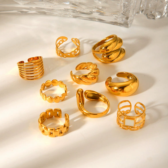Wholesale Women's Geometric Stainless Steel Open Rings