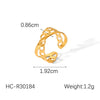 Wholesale Women's Geometric Stainless Steel Open Rings