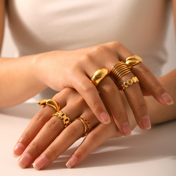 Wholesale Women's Geometric Stainless Steel Open Rings