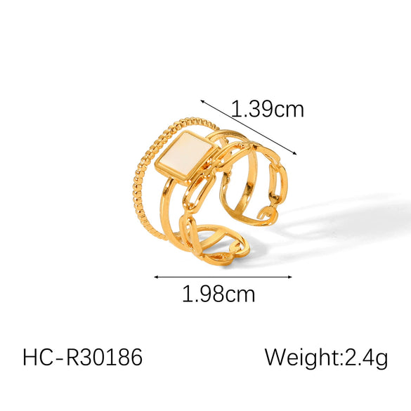 Wholesale Women's Geometric Stainless Steel Open Rings