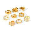 Wholesale Women's Geometric Stainless Steel Open Rings
