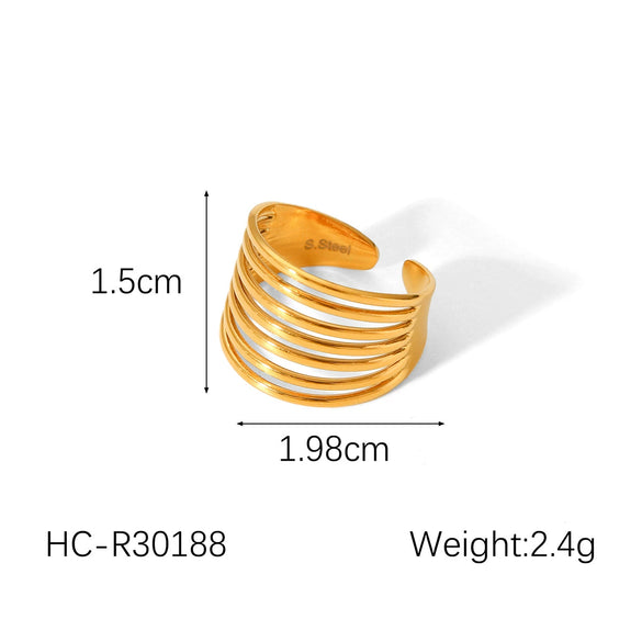 Wholesale Women's Geometric Stainless Steel Open Rings