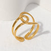 Wholesale Women's Geometric Stainless Steel Opening Ring With Electroplating Treatment