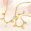 Wholesale Women's Geometric Stainless Steel Pearl Necklace And Floral Bracelet With Electroplating And Paperclip Chain